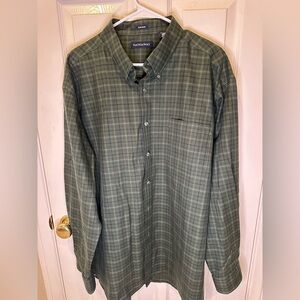 Hathaway Olive Plaid Men's Casual Shirt
